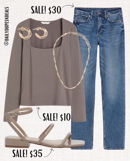 Spring H&M DSW sandal summer denim jeans fitted top gold jewelry sale

#LTKstyletip #LTKSpringSale #LTKSeasonal