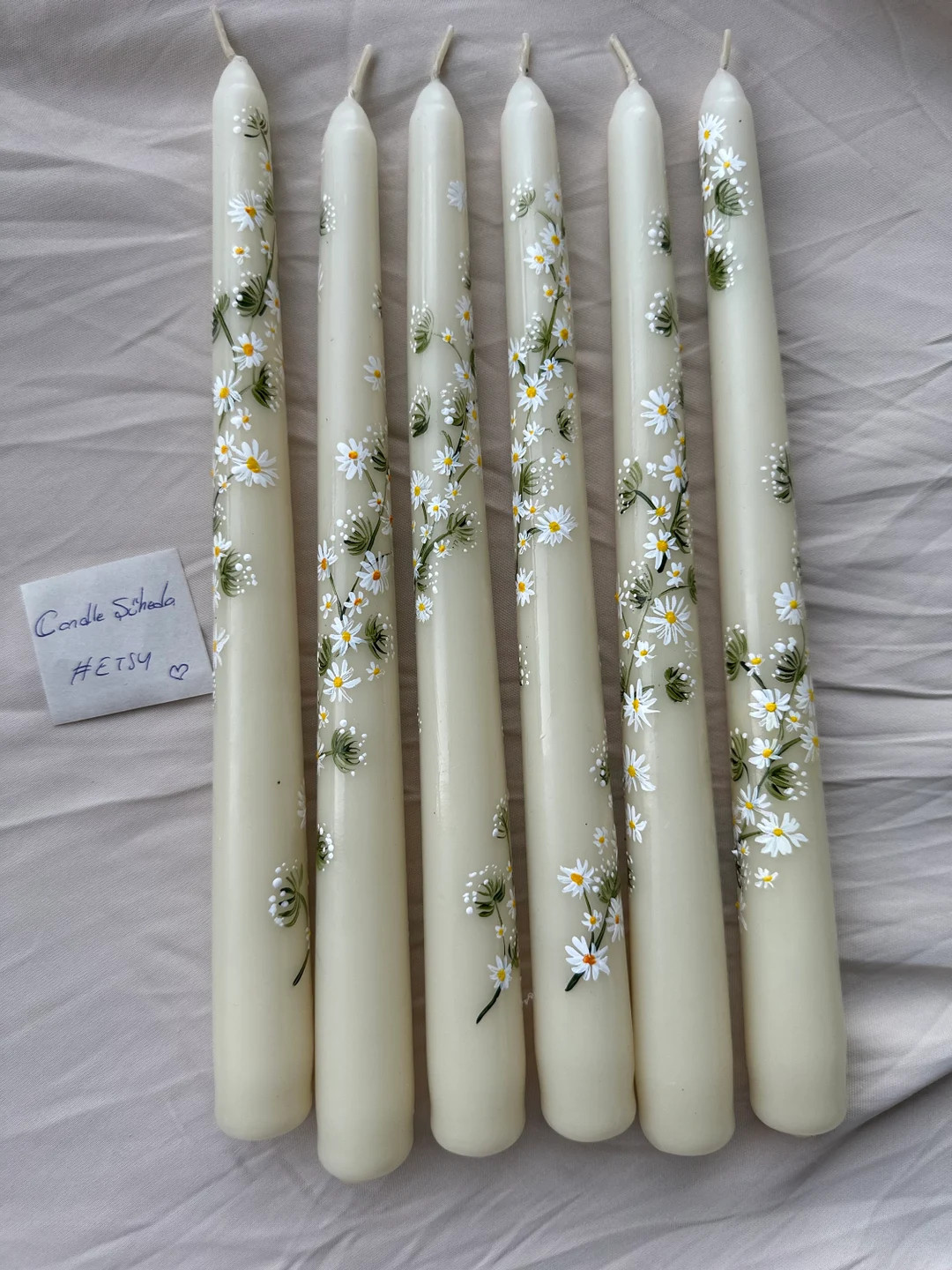 Set of 2 Wedding Taper Candles / Bridesmaids Gift / Daisy Taper Candle Set/ Unity Set for Wedding... | Etsy (US)