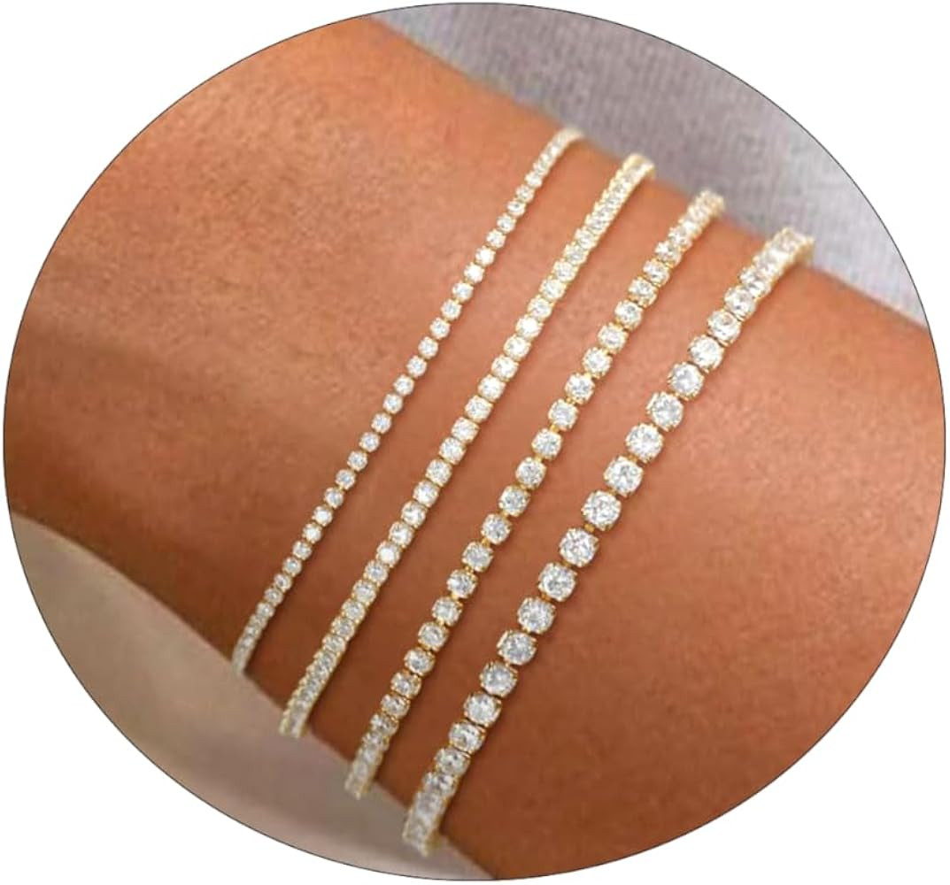 Feskive Gold Bracelets for Women Teen Girls 14k Gold Plated Bracelets for Women Bracelets Sets Da... | Amazon (CA)