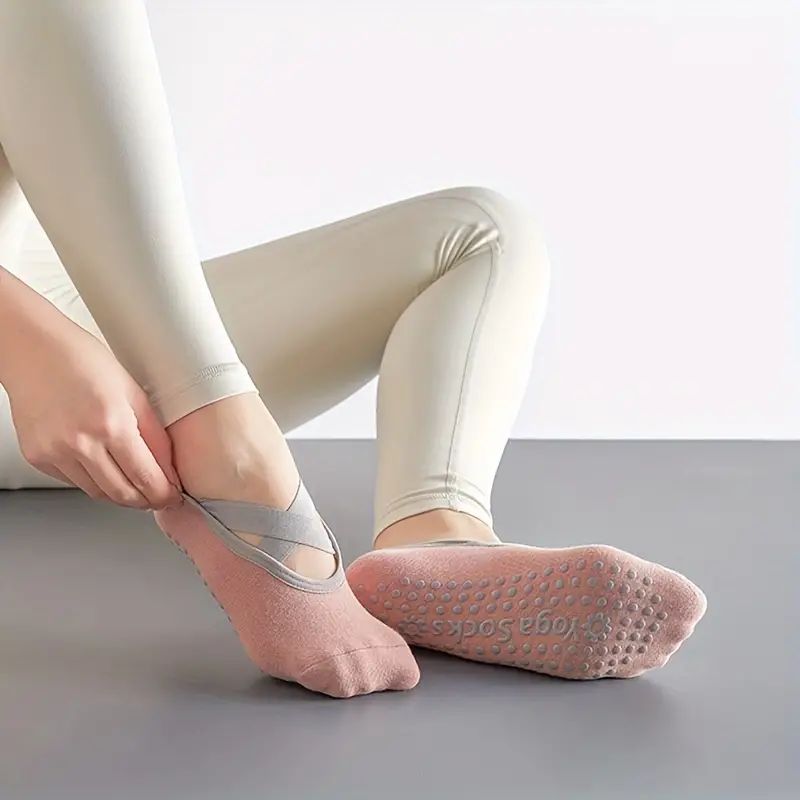 1 Pair Criss Cross Yoga Socks, Anti-skid Breathable Sweat Absorption Gripper Socks In Yoga Pilate... | Temu Affiliate Program