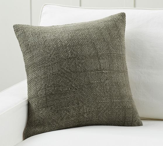 Faye Linen Textured Pillow | Pottery Barn (US)