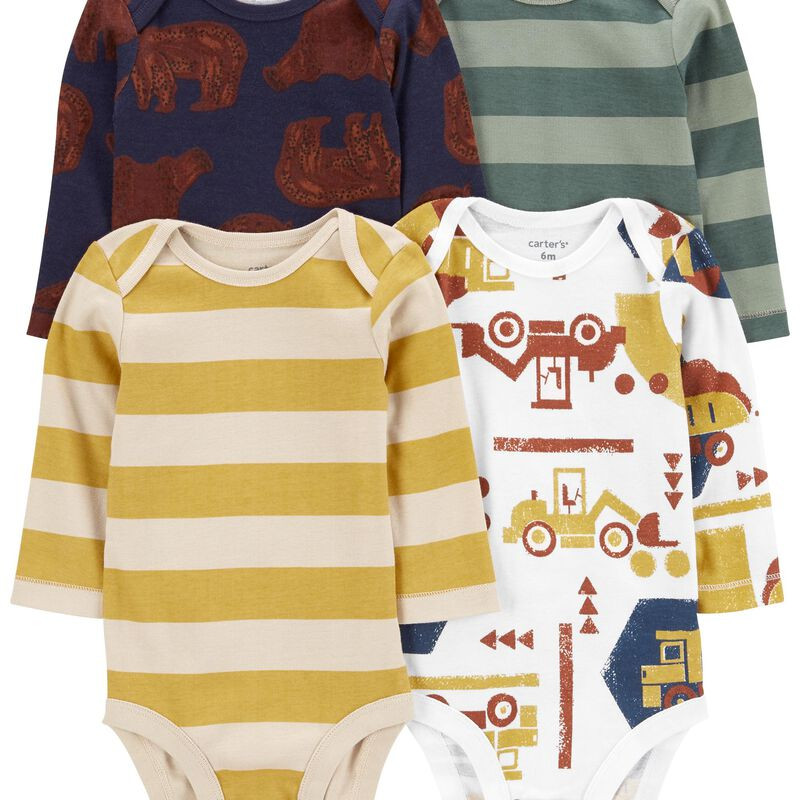 Baby 4-Pack Long-Sleeve Bodysuits | Carter's