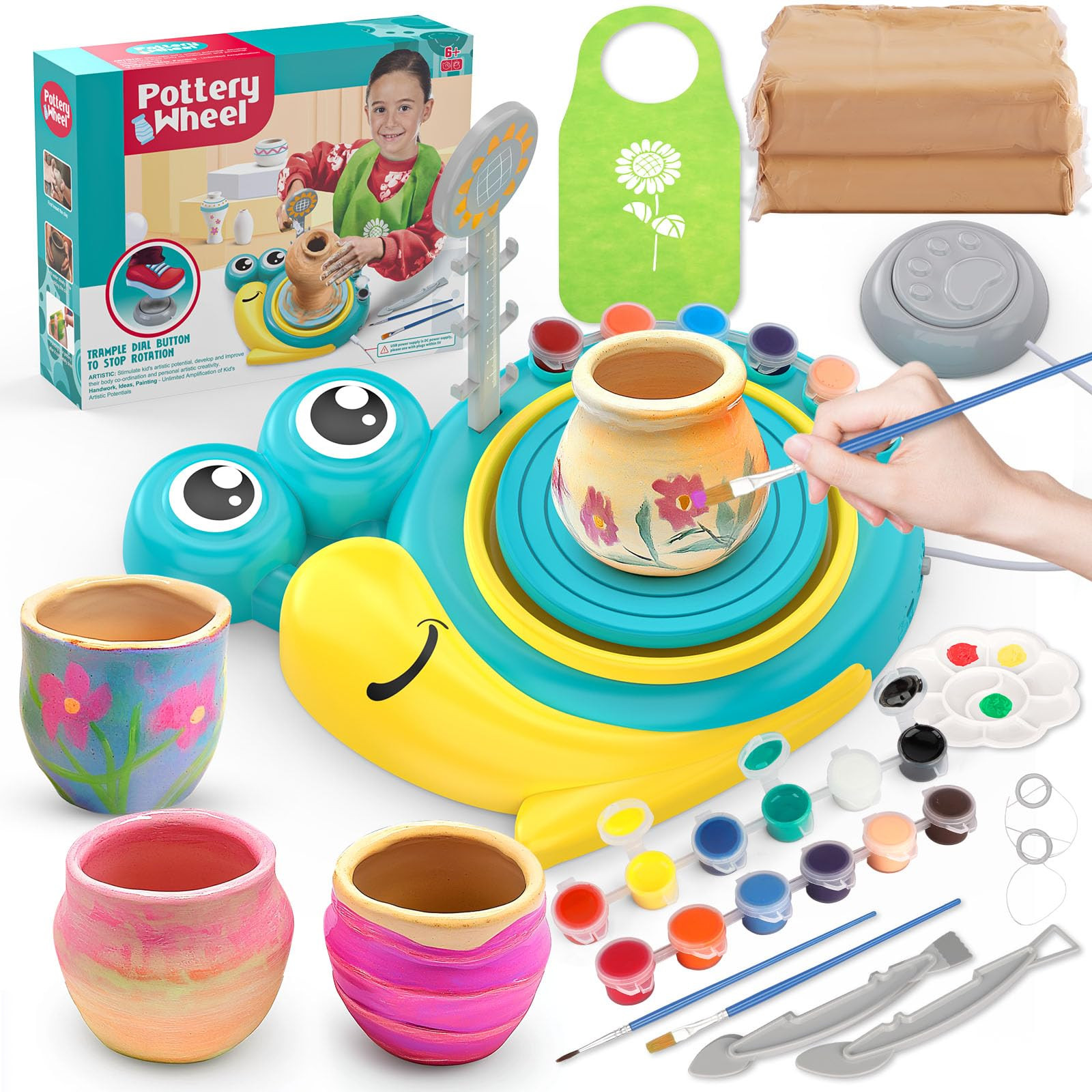 Pottery Wheel for Kids - Complete Art Supplies Arts & Crafts Kit, Crafts for Girls 8-12, Girls Bo... | Amazon (US)