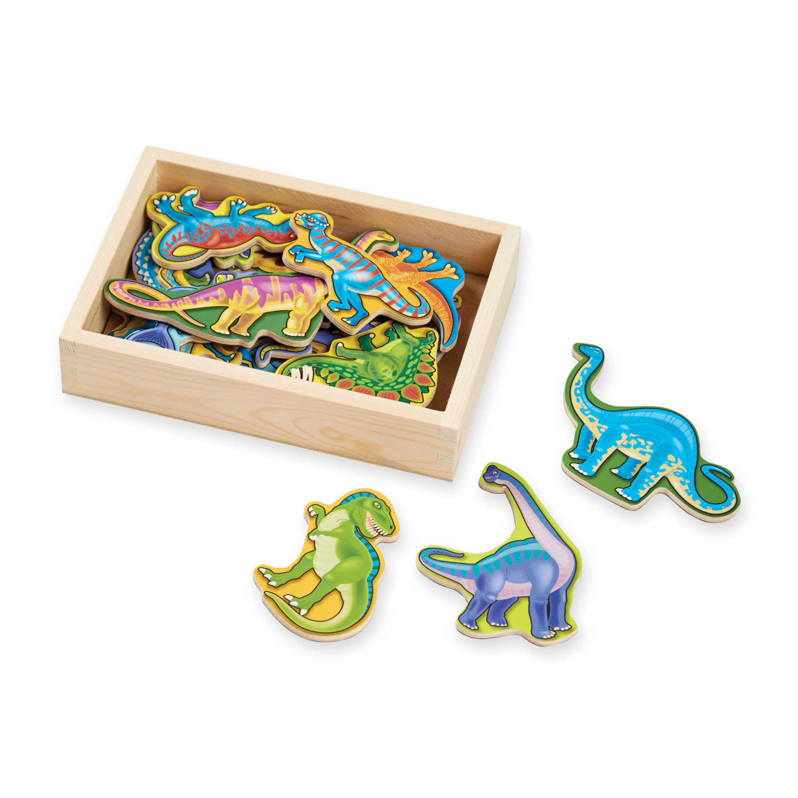 Melissa & Doug Magnetic Wooden Dinosaurs in a Wooden Storage Box (20 pcs) | Amazon (US)