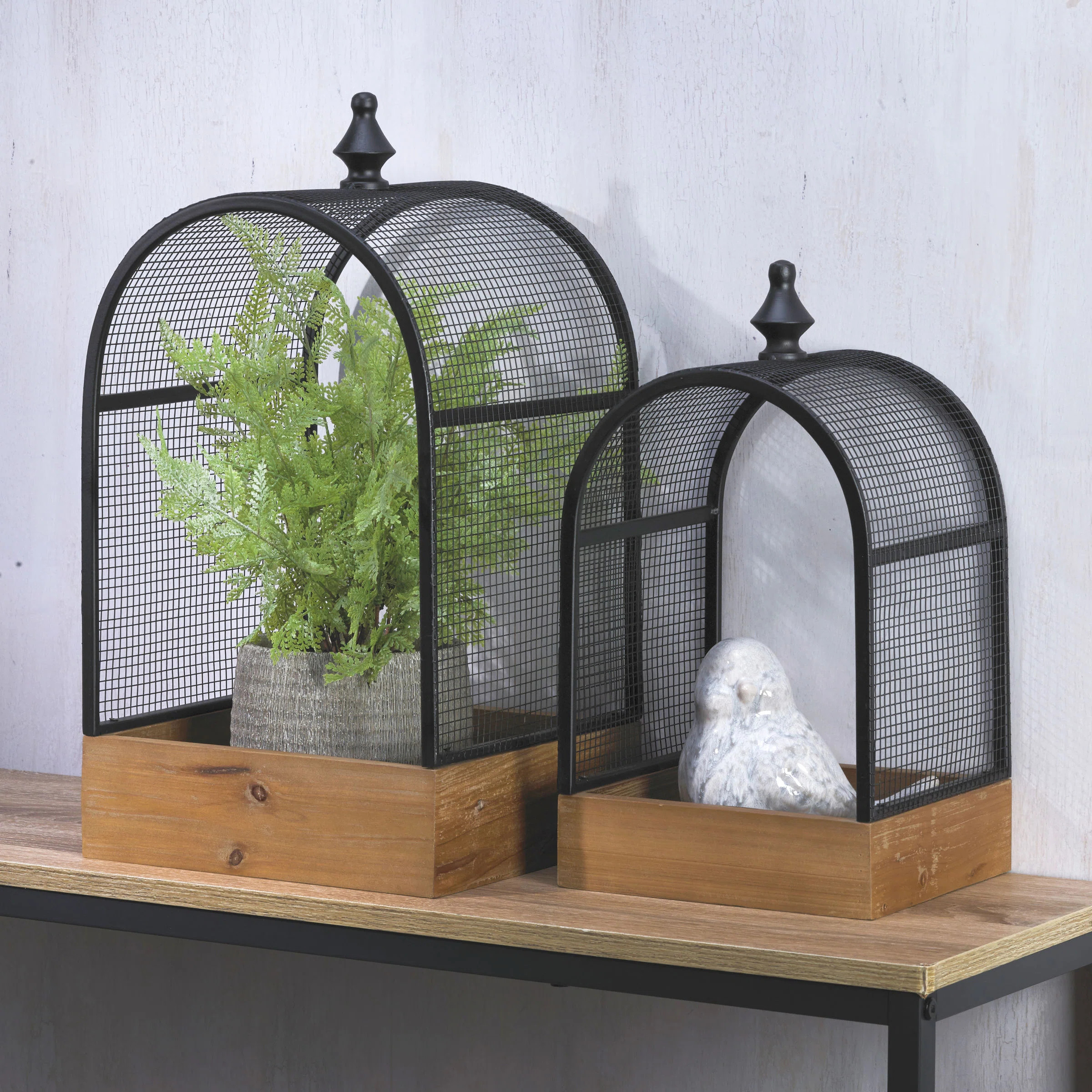 Elements Metal and Wood Cage Table Top D\u00e9cor, Black & Reviews | Wayfair | Wayfair North America