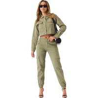 Olive Green Cargo Joggers Tapered Stretch Cotton Trousers | Etsy (US)