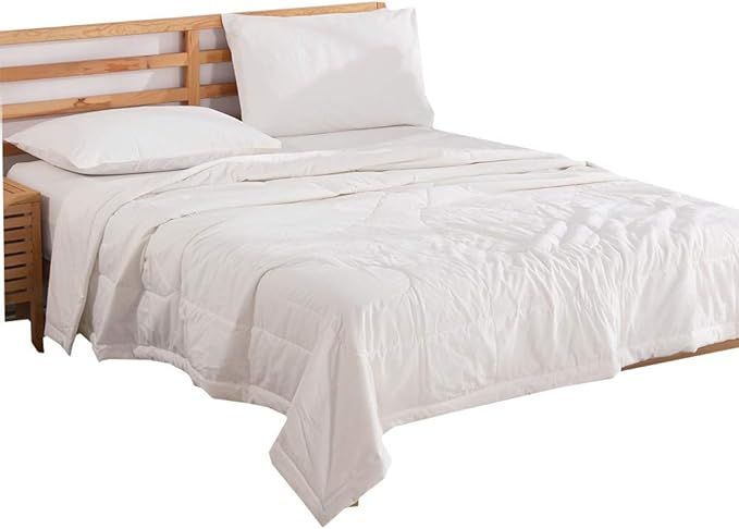 3 Piece Comforter Set Thin Quilt Summer Lightweight Comforter,100% Washed Cotton,Machine Washable... | Amazon (US)