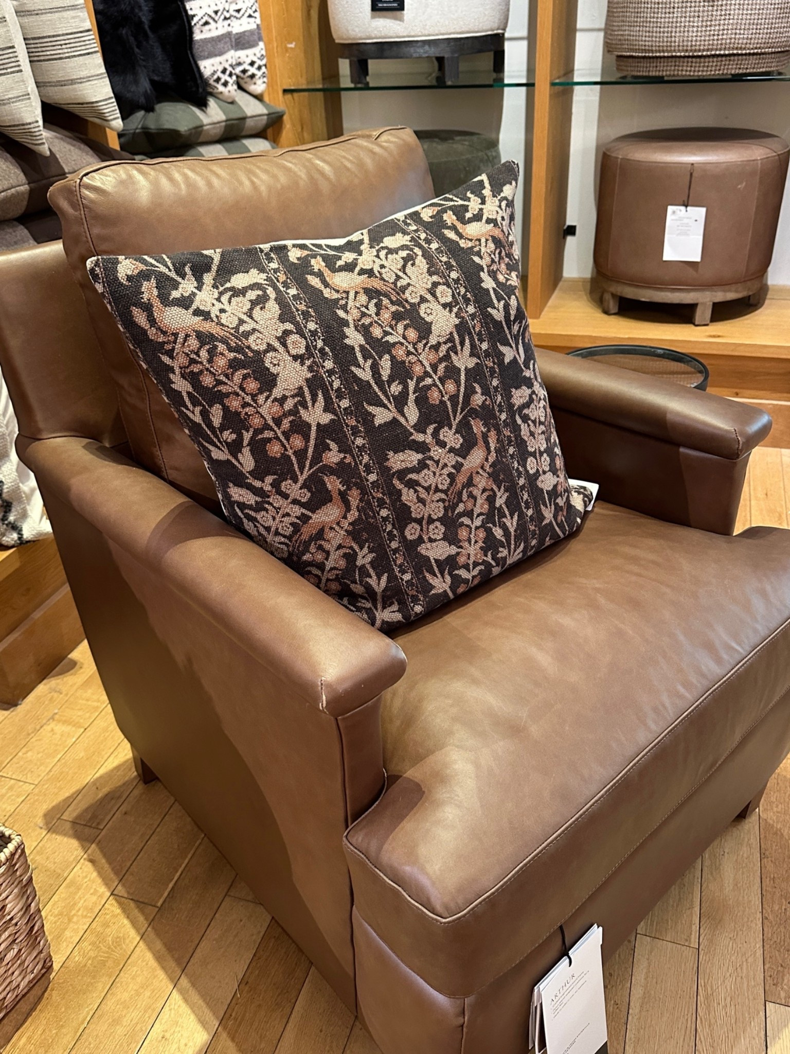 Moody pillow for fall and classic leather chair. Cozy look from Pottery Barn with a Ralph Lauren vibe.

#LTKSeasonal #LTKHome