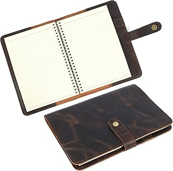 ELIZO Leather Journal Refillable Notebook Cover (Full Grain Leather) Writing Travel Lined Spiral ... | Amazon (US)