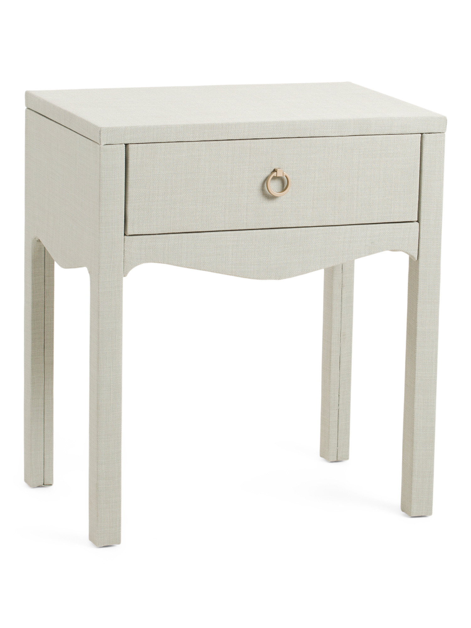 26in Linen Wrapped Curved Side Table | Bedroom | Marshalls | Marshalls