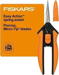 Fiskars Micro-Tip Pruning Snips - 6" Garden Shears with Sheath and Comfort Grip - Sharp Steel Bla... | Amazon (US)