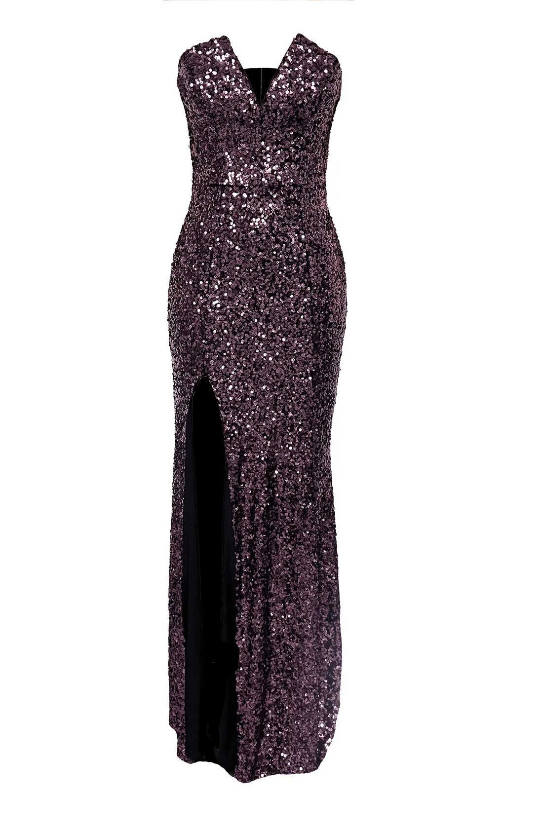 Dresses | Fernanda Strapless V-neck Sequin Dress Sequin | DRESS THE POPULATION | Debenhams UK