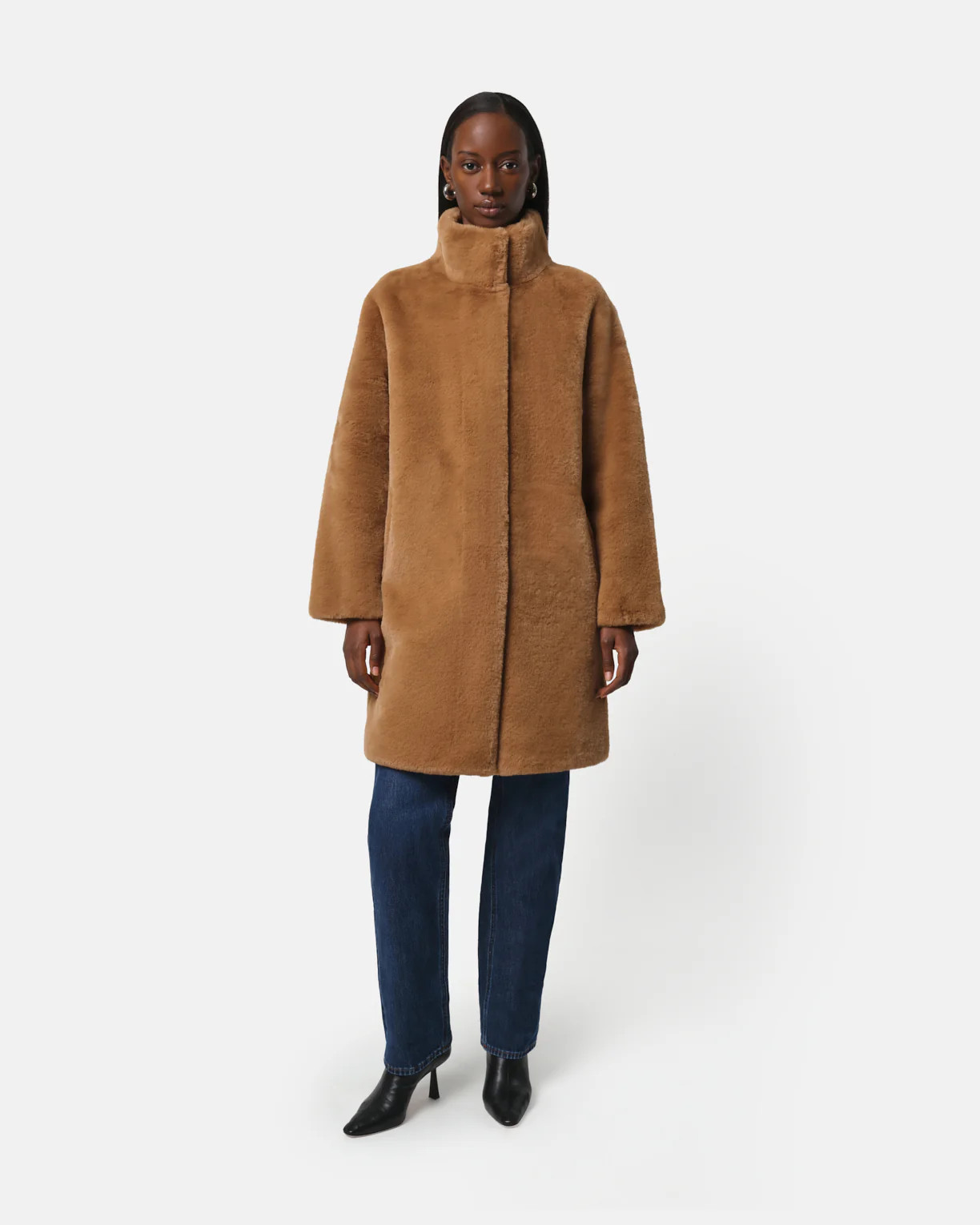 Blair Faux Fur Coat in Camel | Apparis