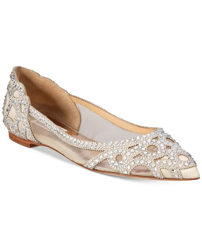 Badgley Mischka Gigi Pointed-Toe Evening Flats & Reviews - Flats - Shoes - Macy's | Macys (US)