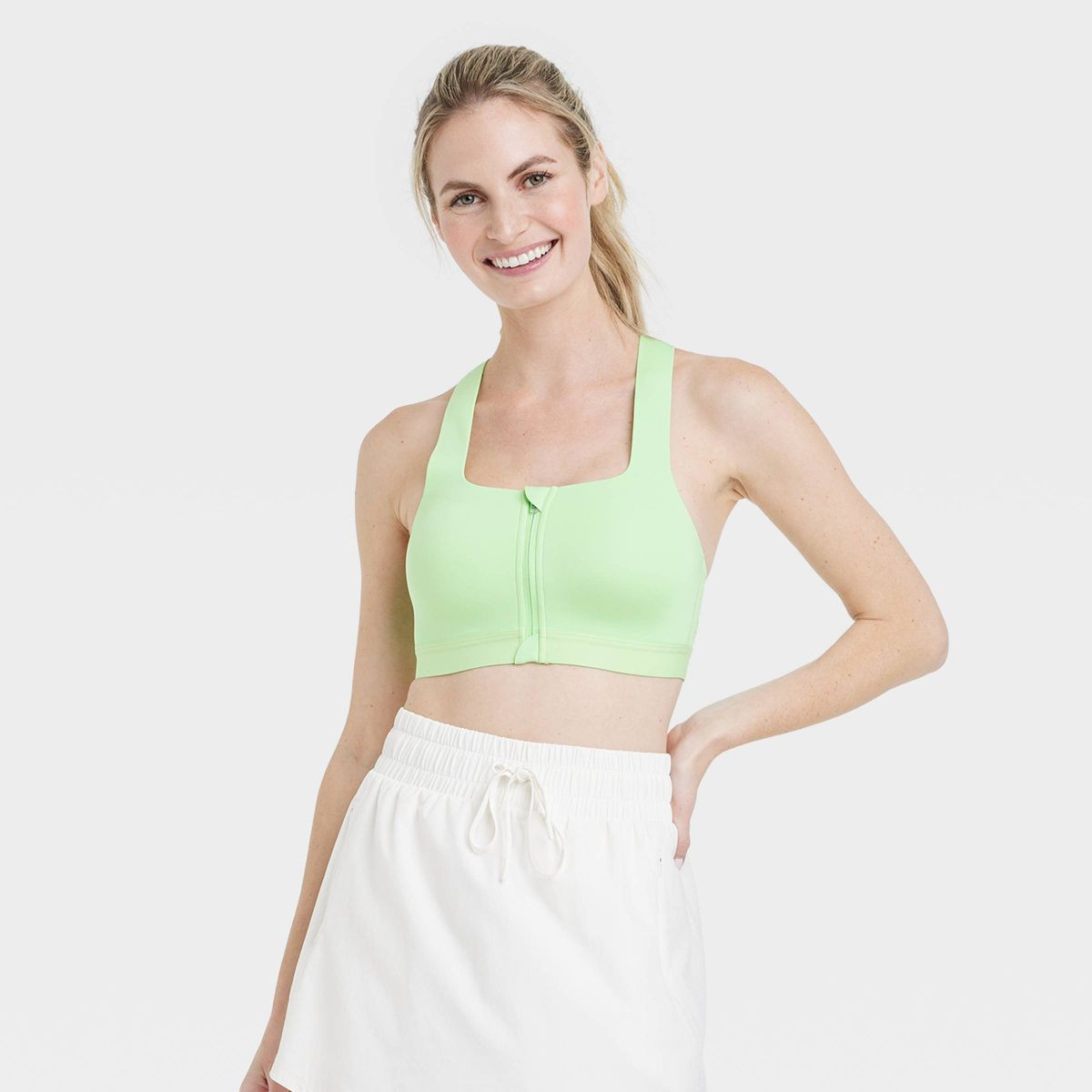 Women's Sculpt High Support Zip Front Sports Bra - All In Motion™ | Target