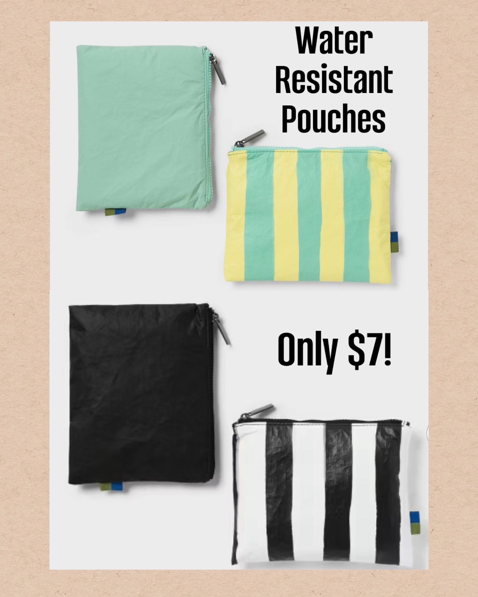 If you have any upcoming beach vacays planned, or if you just want to grab for the warm weather months ahead, Target has 2 packs of these super handy Water Resistant Pouches on sale for only $7 today in 4 different color combos! Designed to help protect your essentials, these durable pouches feature a water-resistant construction that’s ideal for travel, gym visits, or everyday use. With two bags included, it’s easy to separate toiletries, accessories, electronics, or small personal items for convenient packing and quick access.

#LTKSaleAlert #LTKTravel #LTKActive