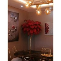 Boho Desing Ostrich Feather Lamp, Palm Floor Lamp Modern, Cute Boho, Feather, Modern Lamp, Farmhause | Etsy (US)