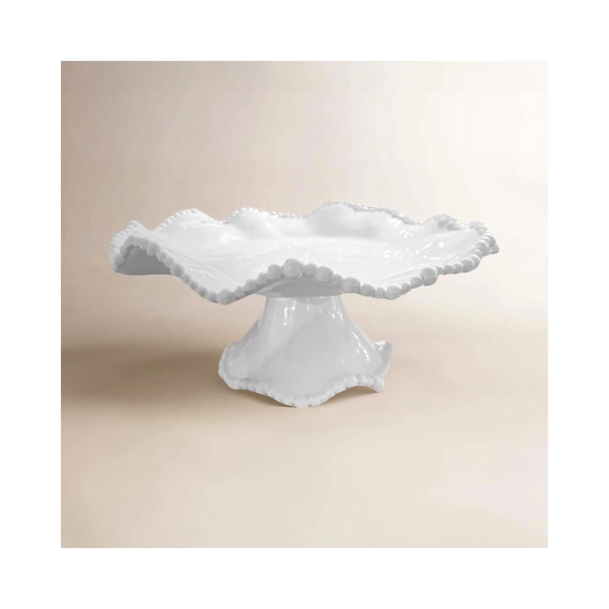 Beatriz Ball VIDA Alegria Small Pedestal Cake Plate (White) | Birch Lane | Birch Lane