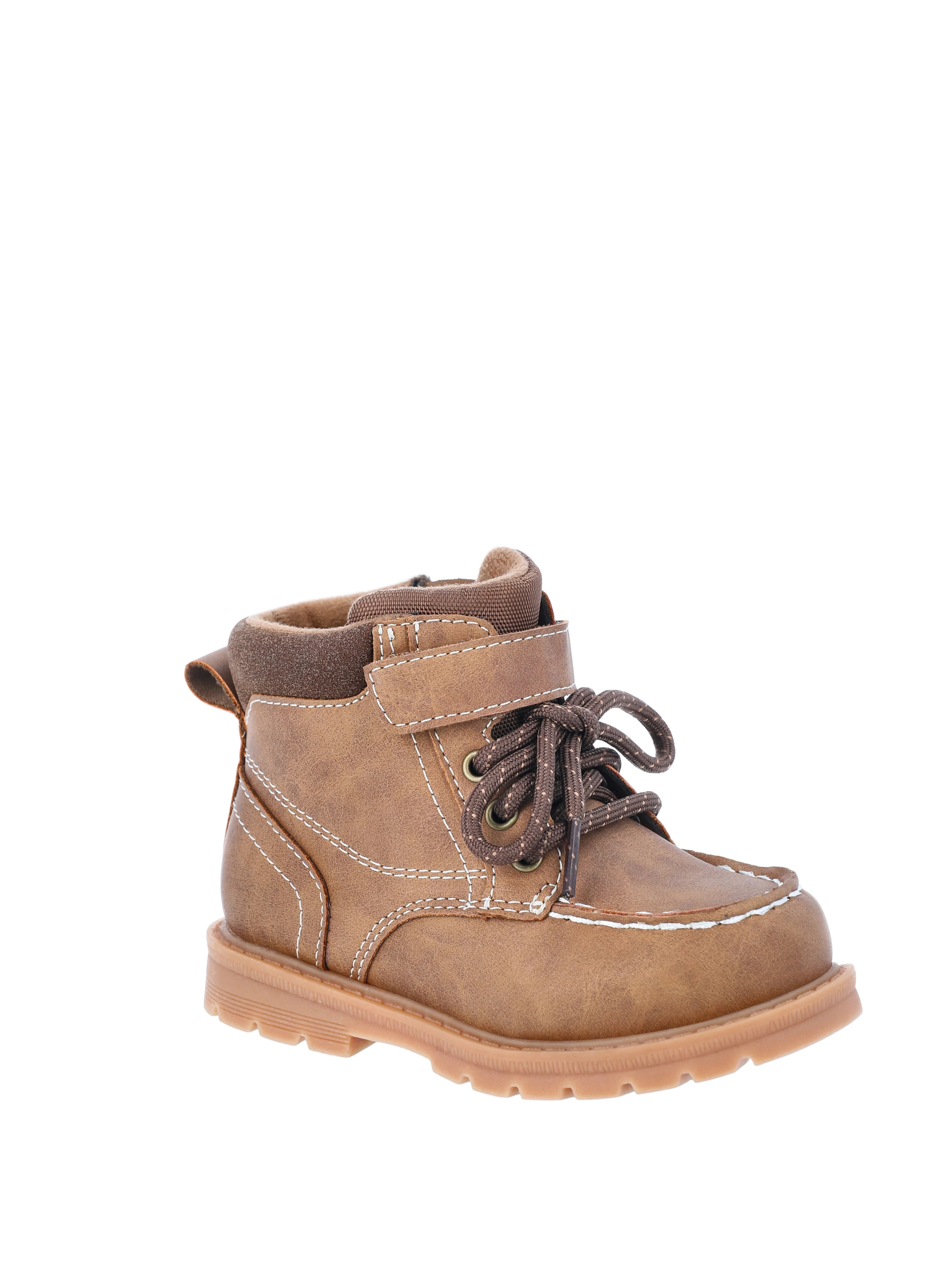 Wonder Nation Toddler Boys Lace Up Moc Toe Boots | Walmart (US)