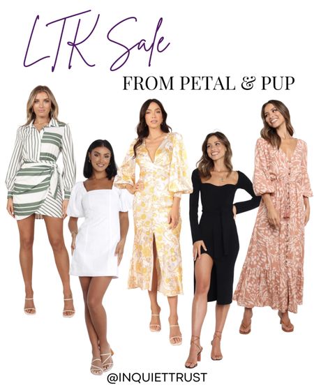 These amazing Petal & Pup dresses are marked down this LTK Sale Event! Get 25% off sitewide when you shop in-app! They got different styles and design to choose from like a wrap dress, puff sleeve dress, bodycon dress, long sleeve dress, and many more! 

LTK Sale, Petal & Pup finds, Petal & Pup faves, women’s dresses, wedding guest outfit, wedding guest outfit idea, wedding guest outfit inspo, date night outfit idea, date night outfit inspo, casual outfit idea, casual outfit inspo, slit dresses, floral dresses, maxi dresses, midi dresses

#LTKstyletip #LTKwedding #LTKSale