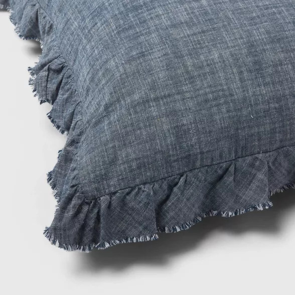 Chambray Euro Pillow Blue - Threshold™ | Target