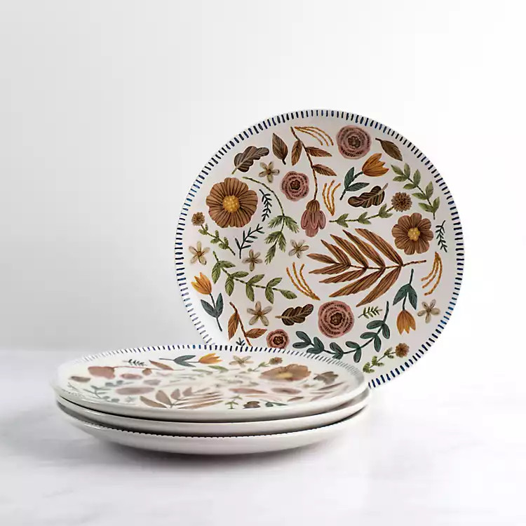 Colbie Floral Salad Plates, Set of 4 | Kirkland's Home