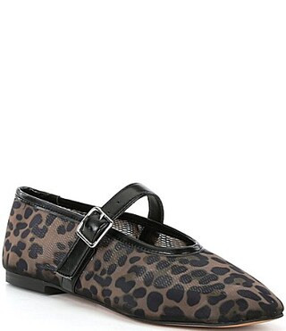 Steve Madden Dreaming Leopard Mesh Mary Jane Ballet Flats - 10 | Dillard's