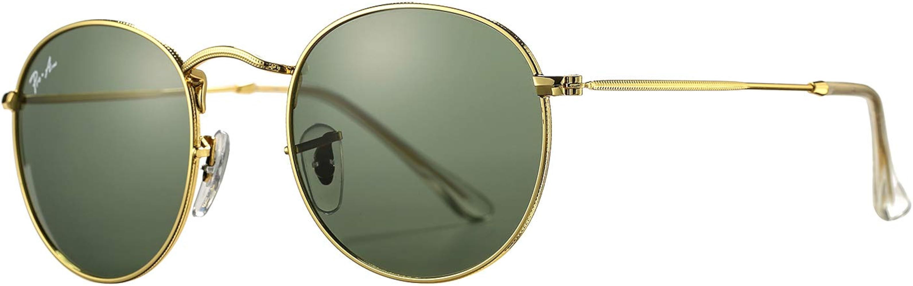 PA3447 Classic Crystal Glass Lens Retro Round Metal Sunglasses,50mm | Amazon (US)