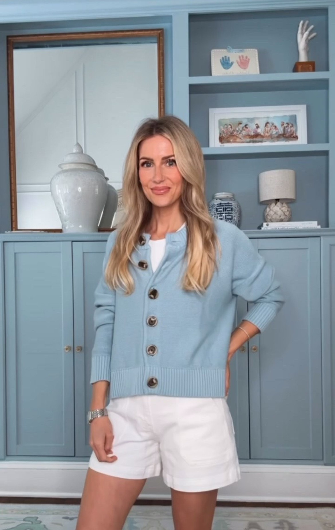 I love the blue sweater for summer buttoned up or thrown over the shoulders! Made from organic cotton too!

Blue sweater, Summer outfits, white jean shorts

#LTKootd #LTKSeasonal