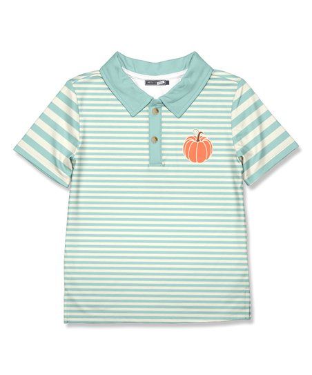 Mint Stripe Pumpkin Polo - Infant, Toddler & Boys | Zulily