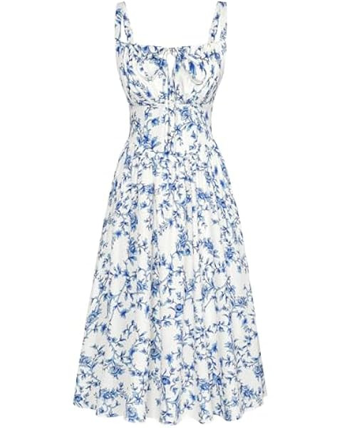 Scarlet Darkness Floral Corset Dress Summer Dresses for Women 2025 Wedding Guest Dress Cottagecor... | Amazon (US)