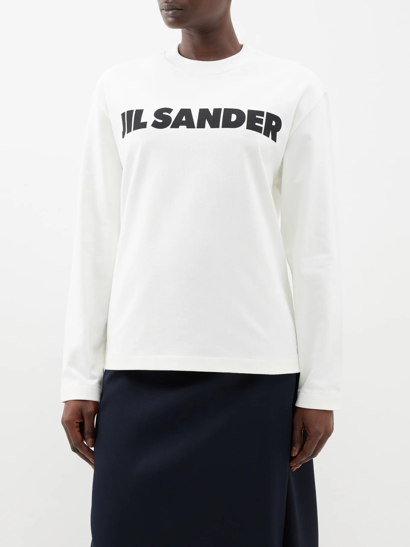 Logo-print cotton-jersey long-sleeved T-shirt | Jil Sander | Matches (UK)