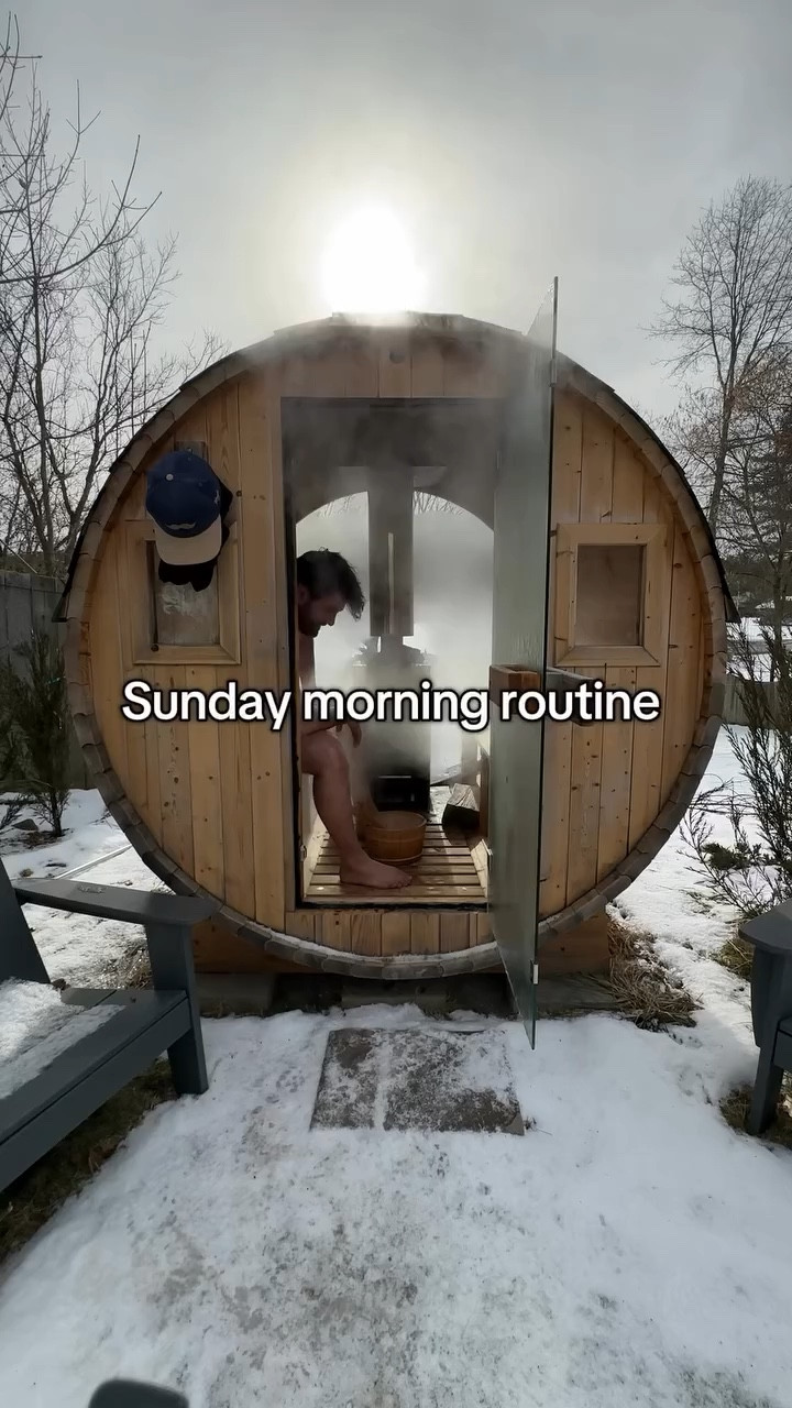 Sunday morning routine in our DIY barrel sauna. Time to relax, detox, and reset my mind & body. 🧘💦 

#dailyroutine #morningroutine #morningvibes #routine #asmr #fyp #creatorsearchinsights #stressrelief #relaxing #nature #diy #longevity #motivation #inspired #backyard #winter

#LTKSeasonal #LTKHome #LTKFitness
