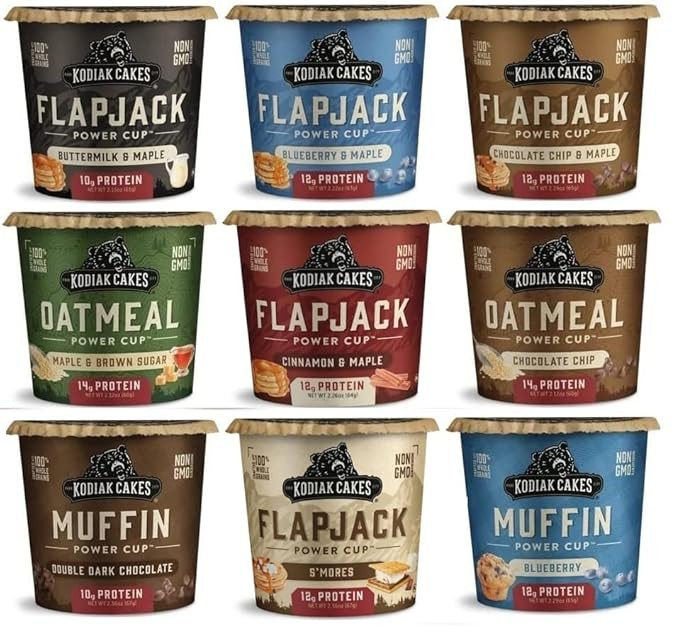 Kodiak Cakes Power Cup Variety, High Protein Oatmeal Cups, Flapjack Cups, and Muffin Cups 2.12 Ou... | Amazon (US)