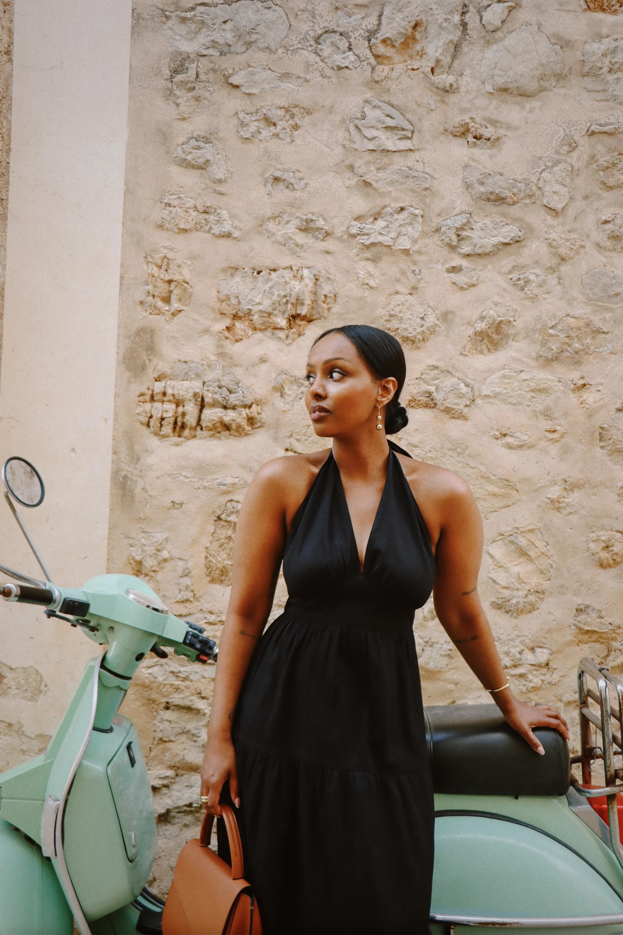 Gabrielle Halterneck Midaxi Dress - Black | Pretty Lavish (UK)