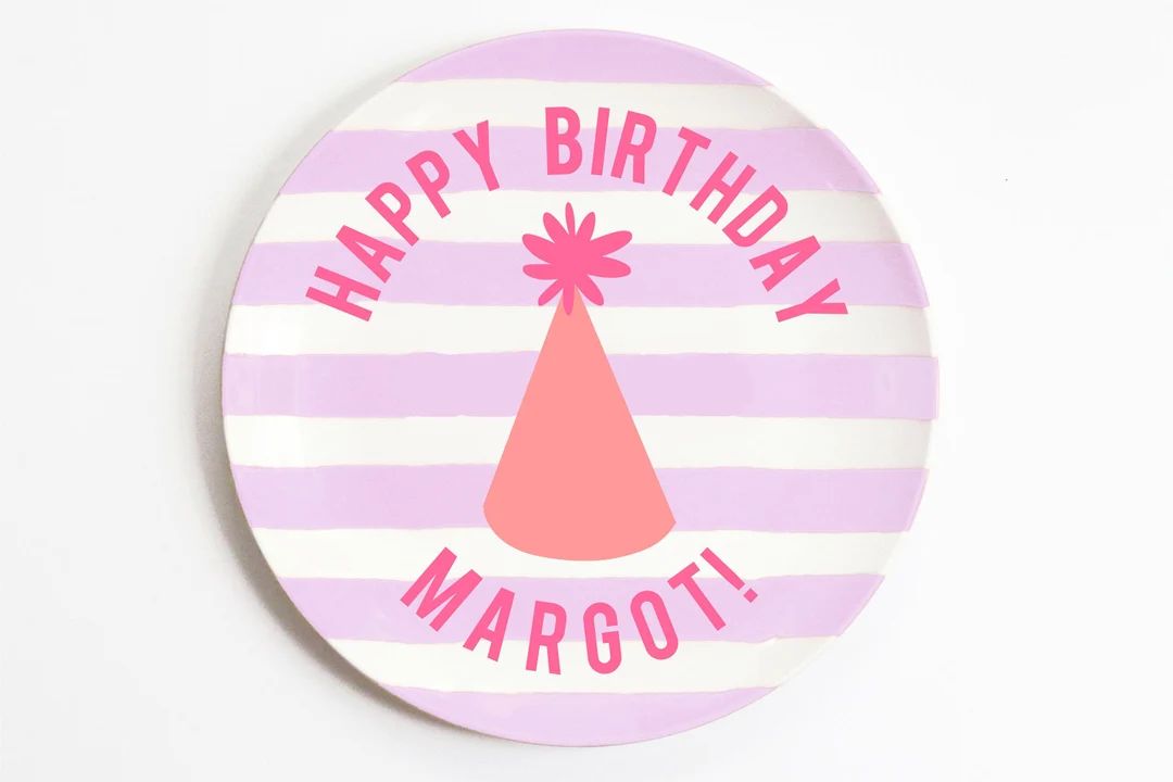 Personalized Happy Birthday Plate  Baby Girl First Birthday - Etsy | Etsy (US)