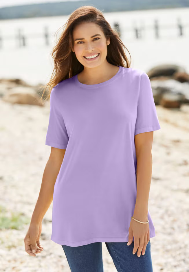 Perfect Short-Sleeve Crewneck Tee | Woman Within