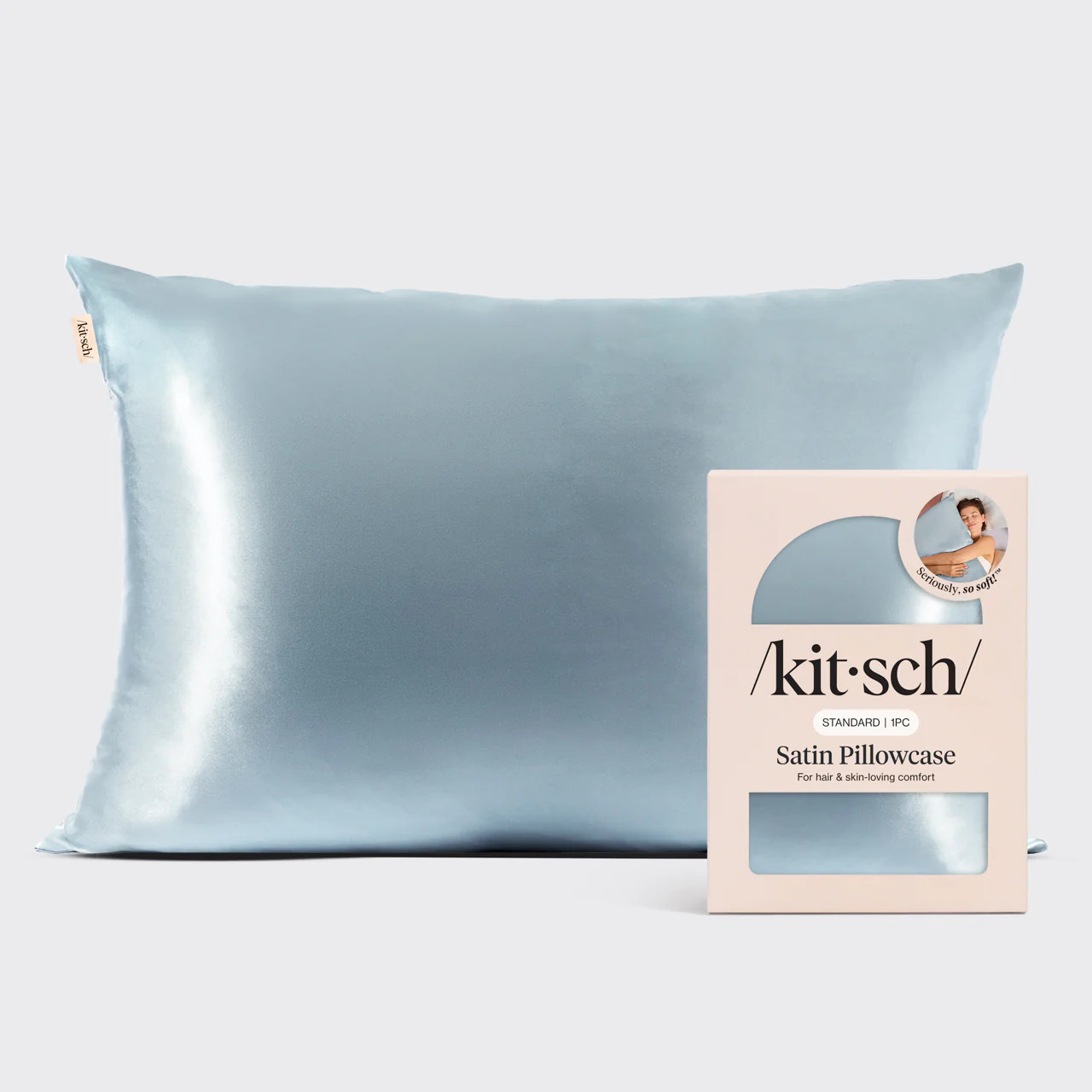 Satin Pillowcase in Haze Blue | KITSCH | Kitsch
