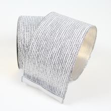 Silver Random Stripes Ribbon | Hello Holidays