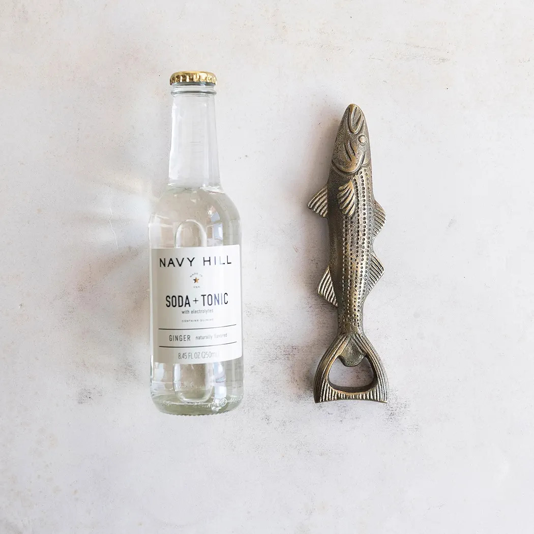 Creative Co-Op Cast Aluminum Fish Shaped Bottle Opener, Antique Gold Finish | Amazon (US)