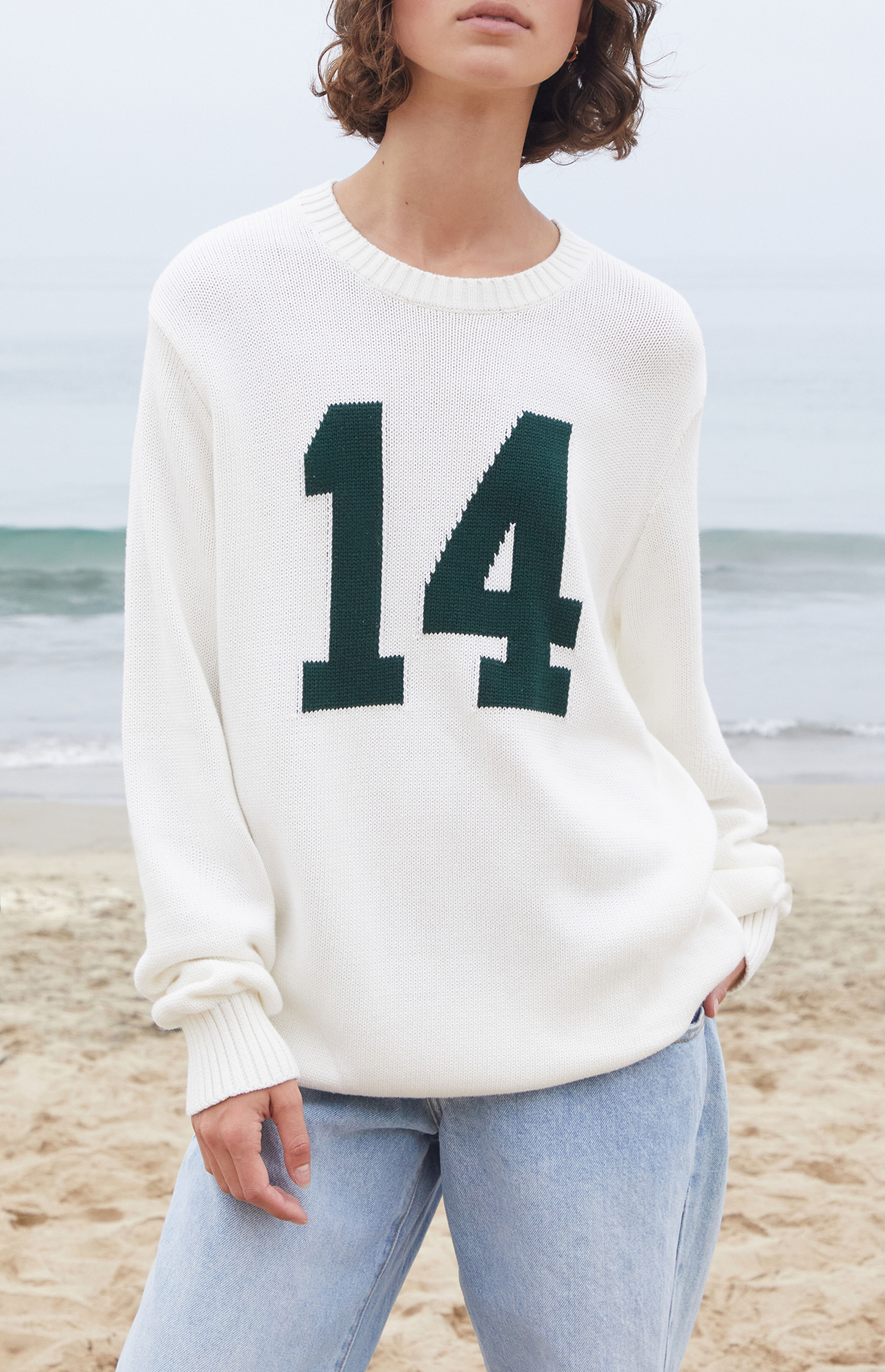 John Galt White & Green Nico 14 Sweater | PacSun