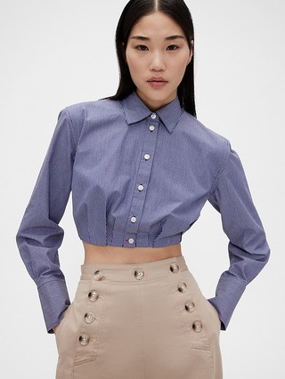 GapStudio Poplin Cropped Shirt | Gap (US)