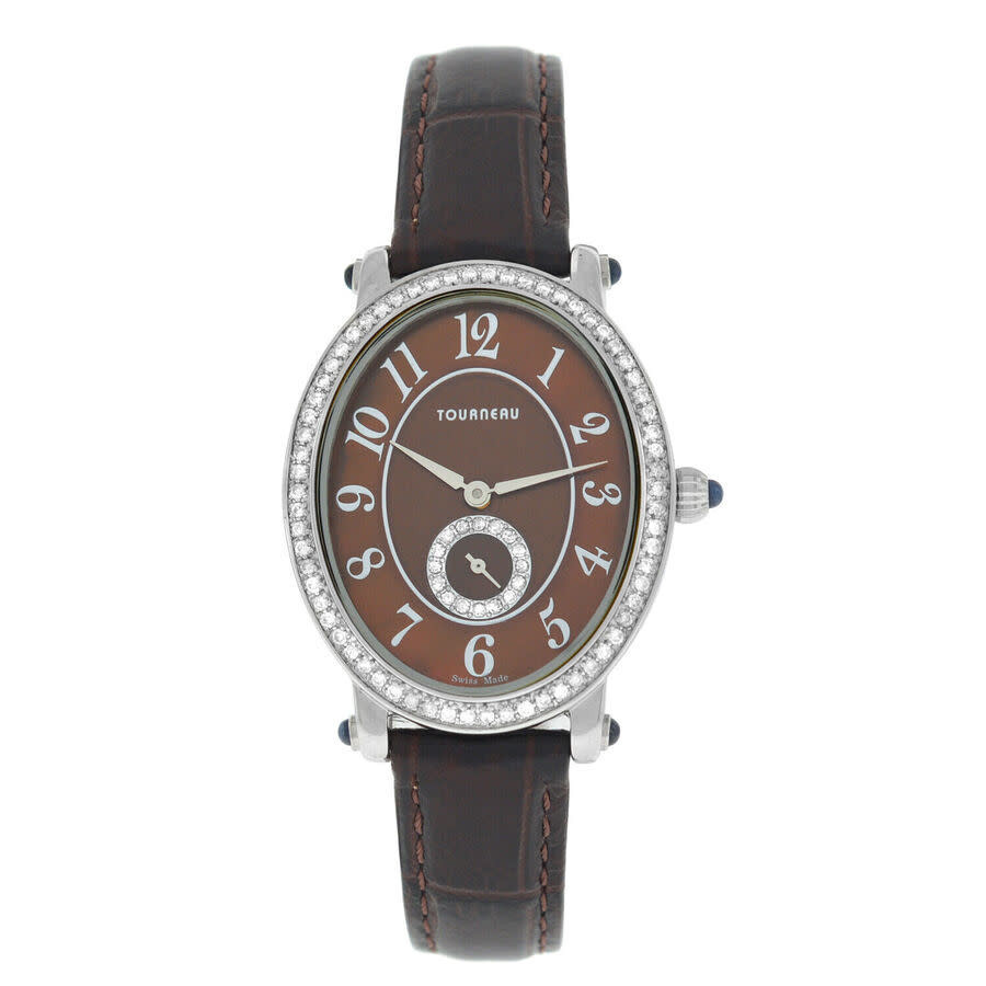 Pre-owned Tourneau Oval 34004-A-Brn Quartz Diamond Brown Dial Ladies Watch 34004 | Jomashop.com & JomaDeals.com