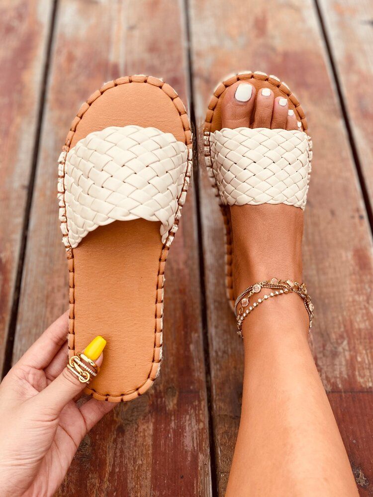 Braided Wide Fit Slide Sandals | SHEIN