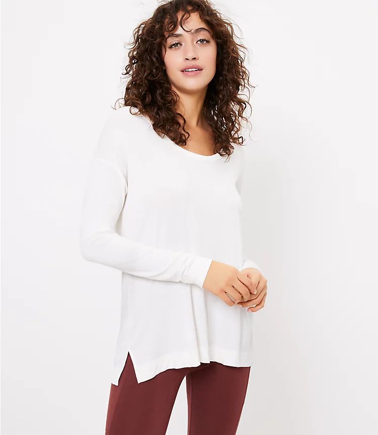 Long Sleeve Scoop Neck Tee | LOFT | LOFT