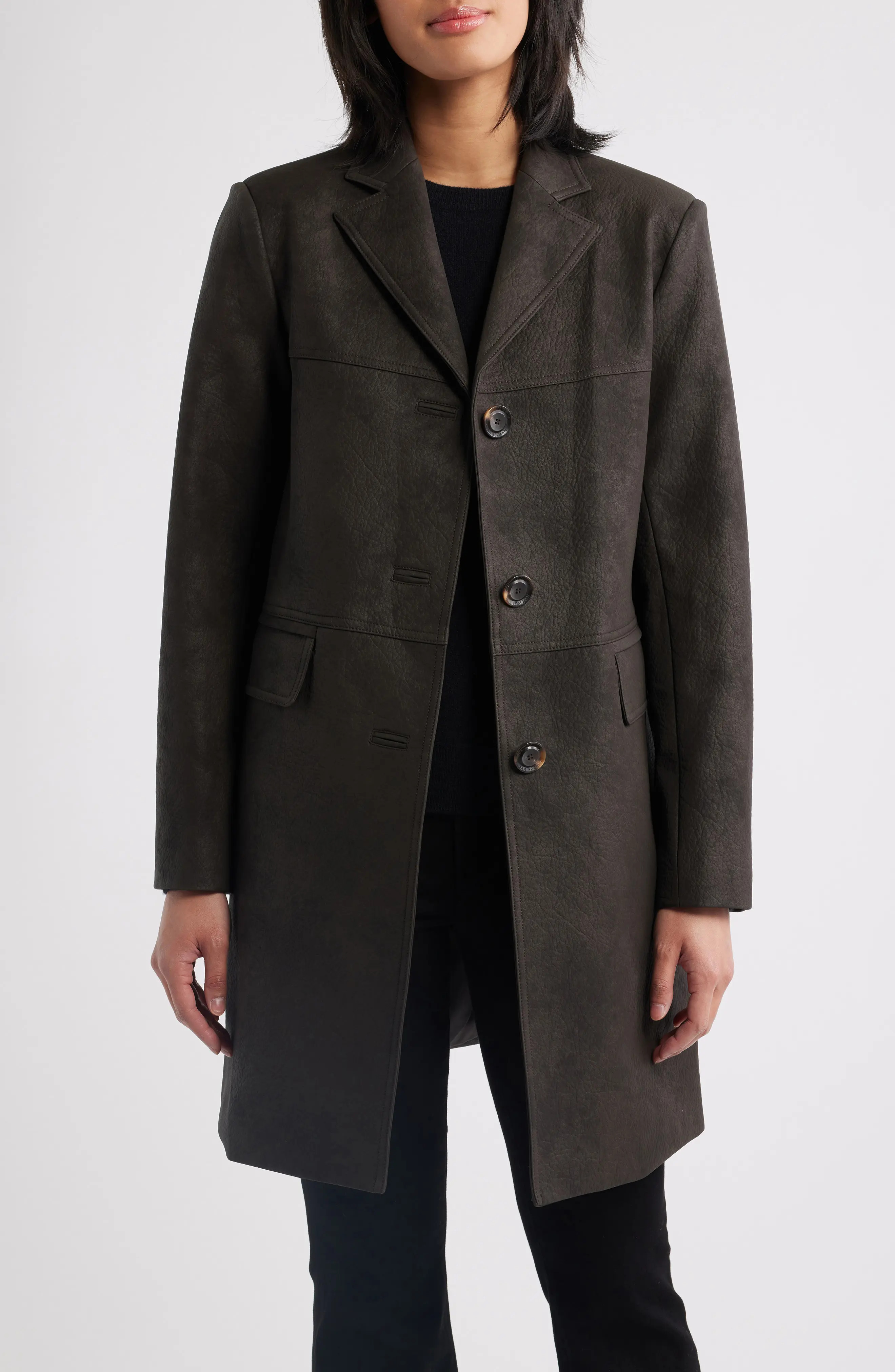 Faux Leather Coat (Women) | Nordstrom | Nordstrom
