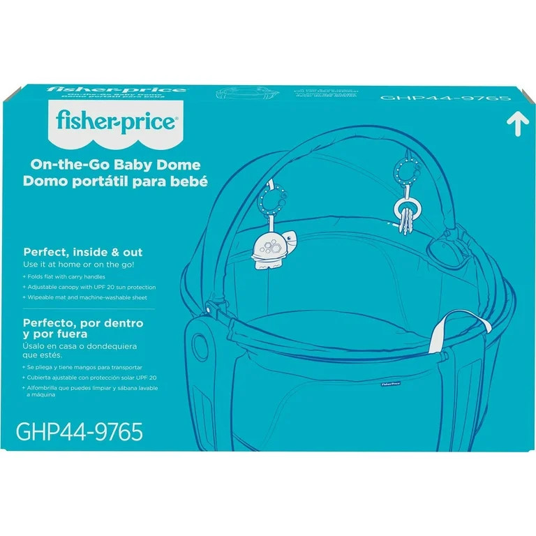 Fisher-Price On-the-Go Baby Dome Portable Bassinet and Play Space with Toys, Pixel Forest, Unisex... | Walmart (US)