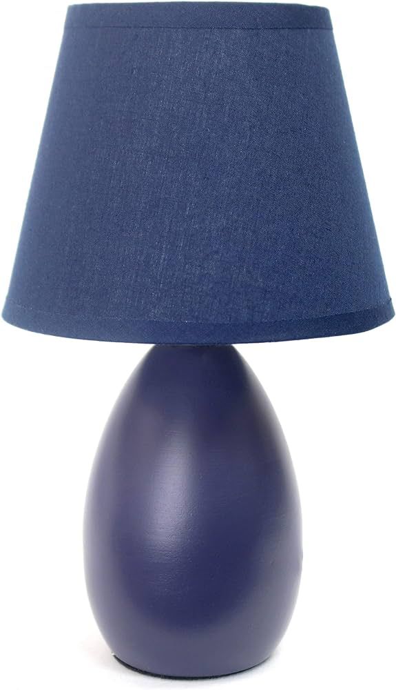 Simple Designs LT2009-BLU Mini Egg Oval Ceramic Table Desk Lamp, Blue | Amazon (US)