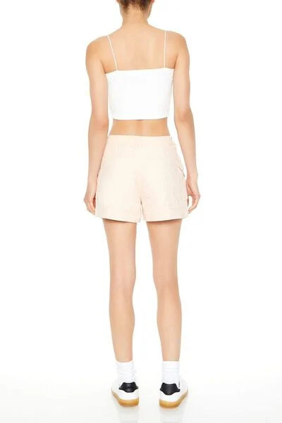 Twill High-Rise Cargo Shorts | Forever 21