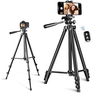 Amazon.com: Phone Tripod, Torjim 50-inch Extendable and Lightweight Aluminum Tripod Stand with Wi... | Amazon (US)